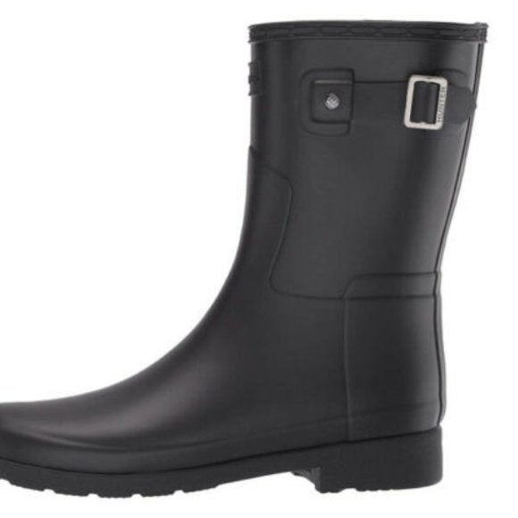 New Hunter Refined Short Rain Boot Black Round Toe Waterproof Breatheable - Picture 6 of 10